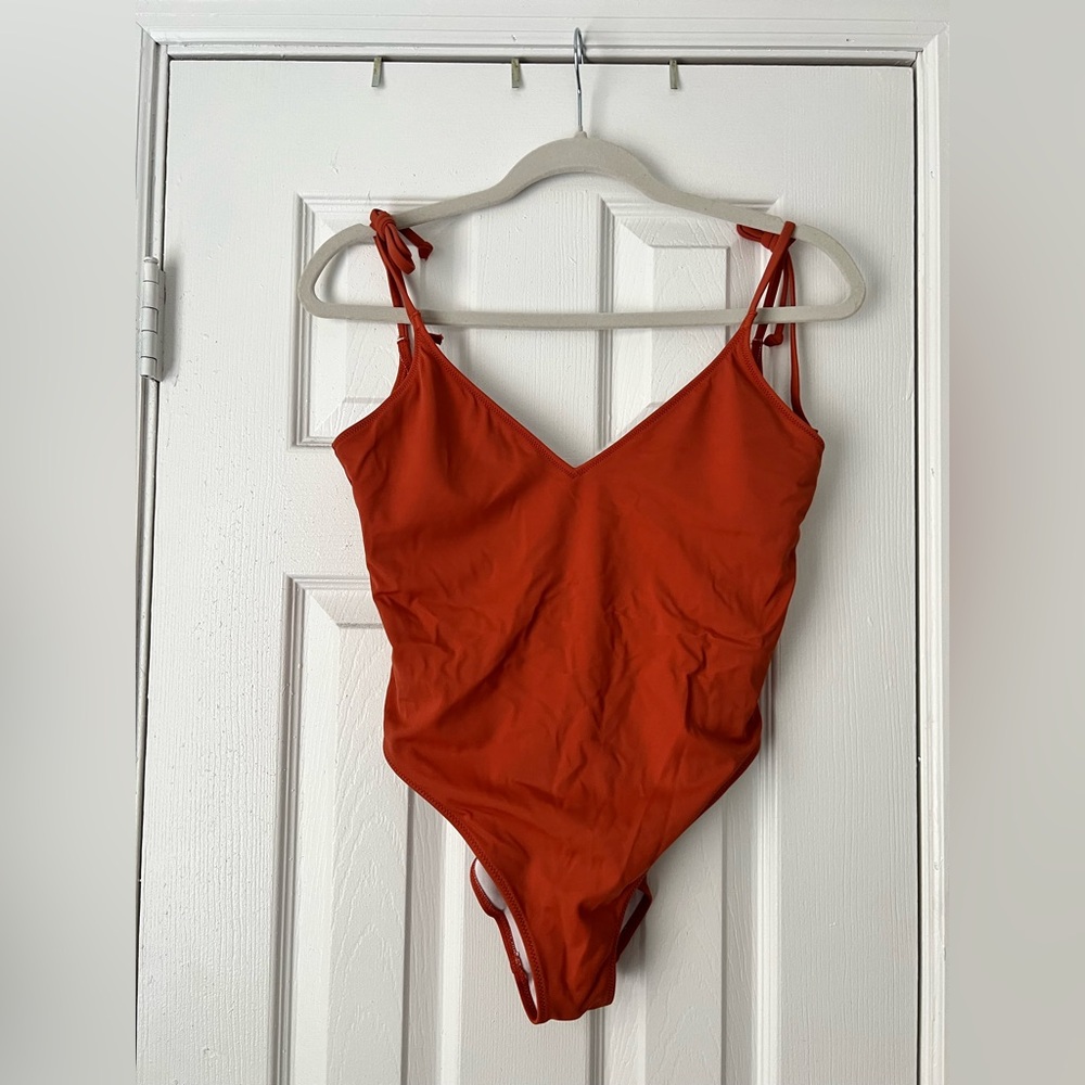 Pink VS Vibrant Orange One-Piece Swimsuit